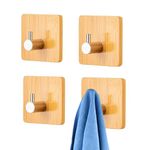 Boniry 4 PCS Wooden Wall Hanging Hook, Wall Heavy Duty Home Decor Items, Best Use for Bathroom Essential and Kitchen Accessories Items, Bath Towel Hook