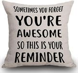 Smooffly Cushion Cover Inspirational Gifts for Women,Sometimes You Forget You're Awesome So This Is Your Reminder Throw Pillow Cover,Birthday Gifts for Women,Best Friend,Daughter,Mom,Coworker 45x45cm