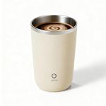 FOXNSK Self Stirring Mug, Electric Mixing Cup Magnetic Rechargeable Auto Mug Coffee Rotating Home Office Travel Suitable for Coffee/Milk/Cocoa (A-Beige)