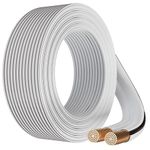 FEDUS 16 Gauge/AWG 50 METER Speaker Wire Oxygen-Free Copper 2 Conductors Audio Speaker Cable for Car Speakers Stereos, Subwoofer, Home Theater Speakers, HiFi Surround Sound WHITE+BLACK