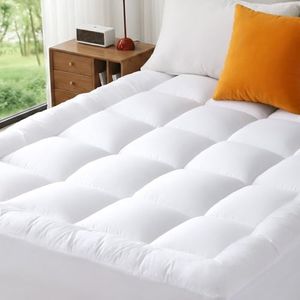 YUGYVOB Mattress Topper Queen Size, Thick Breathable Pillow Top Mattress Pad for Back Pain Relief, Deep Pocket Topper Fits 8"-20" (60×80 Inch)
