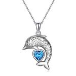 ONEFINITY Dolphin Necklace 925 Sterling Silver Dolphin Pendant Cute Animal Ocean Jewelry Gift for Men Women