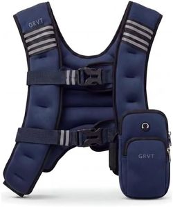 GRVT Adjustable Weighted Vest for Women & Men, 3kg 5kg 8kg 10kg, Snug No-Bounce Fit, Double Buckle, Phone Pockets, Reflective Strips for Running, Walking, HIIT, Strength & Weight Training (Elite Navy, 5kg)