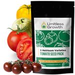 Tomato Heirloom Seed Varieties - 5 Varieties - Seeds for Your Canada Survival Garden! Tomato Vegetable Gardening. Semences Pour Jardin. Limitless Growth Seeds