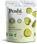 Poshi Sliced Dill Pickles with Sea Salt - Ready-to-Eat Premium Sliced Pickles, Ideal for Meal Toppers & Snacks, 6 Calories Per Pack, 10 Packs (2 oz Each)