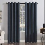 Sun Zero Columbia Thermal Energy Saving 100% Blackout Grommet Curtain Panel Pair, 50" x 95", Indigo