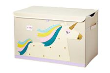 3 Sprouts Large Toy Chest - Sturdy Kids Collapsible Toy Box with Lid and Handles for Boys & Girls - Playroom Storage Organizer, Toy Bin, Coffre à Jouets, Unicorn