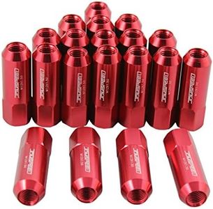 JDMSPEED Generic Red 60MM Aluminum Extended Tuner Lug Nuts for Wheel Rims M12X1.5 20PCS