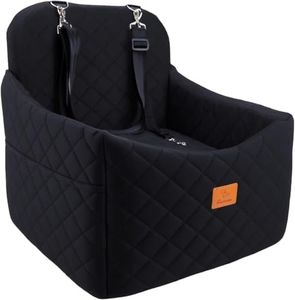 Dog Car Seats for Small/Medium Dogs, Memory Foam Dog Booster Seat for Small Dogs up to 35 lbs, Travel Pet Car Seat with Washable Detachable Cover, Storage Pockets, 2 Safety Belts (Black)