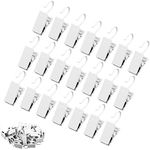 JANYUN 120 Pack White Clip Hook Set Curtain Clips for Curtain Picture Home Decoration Art Craft Dispaly Hang Light Clip (White)