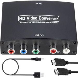 tunghey HDMI to Component Converter, HDMI to 1080P YPbPr 5RCA RGB + R/L Video Audio Adapter, Support PS5, Ro-ku, Xbox, DVD Players to HDTV and Projector with 1M Long HDMI Cable