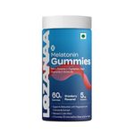 Lozanaa Melatonin Gummies for Sleep | 5mg Melatonin added with L- Tryptophan | Sleep supplements for Adults | Promotes relaxation and stress relief with Chamomile extract, Tagar | Non Habit forming | 60 Gummies