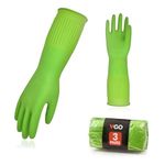 Vgo 3Pairs Dishwashing Gloves, Reusable Household Gloves, Kitchen/Cleaning (Size M, Green, RB2143) …