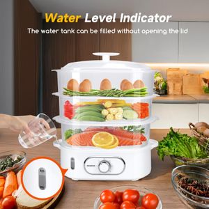 Aigostar Electric Food Steamer, 3-Tier – Healthy Cooking Appliance