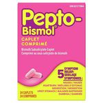 Pepto Bismol Caplets, Upset Stomach Relief, Diarrhea Relief, Heartburn, Nausea, Indigestion, Upset Stomach, 24 Count