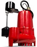 Red Lion RL-SC50V 115-Volt, 1/2 HP, 4300 GPH Cast Iron Sump Pump with Vertical Switch, 10-Ft. Cord, Red, 14942747