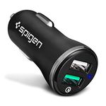Spigen Total 30w(15w+15w) Car Charger Adapter Dual Port(2 Type-A) for iPhone 17/16/15/14/13/12/11/X Series, Galaxy S26/25/24/23 & More (F27QC) - Black