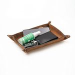 Leather Valet Tray for Men | Made in The USA | EDC Dump Tray for Keys, Phone, Wallet | Catch All Key Tray