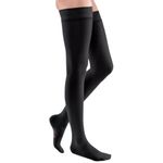 mediven Elegance CCL1 Thigh Length Closed Toe Compression Stockings with Topband Black Standard Length Size 2