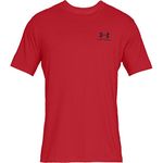 Under Armour mens Sportstyle Left Chest Short-Sleeve T-Shirt , Red (600)/Black , Medium