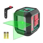 HYCHIKA Laser Level Self Leveling Green Cross Line Lasers Level Tool 50ft Measure Range for Indoor/Outdoor/Construction/DIY/Picture Hanging, Battery and Magnetic Base Included