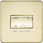 Knightsbridge SF1100PB Screwless 10 A 3 Pole Fan Isolator Switch, Polished Brass