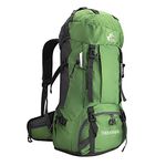 HANGYALI Hiking Backpack 60L Large Camping Travel Hiking Waterproof Daypack with Rain Cover (Green)