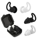 Silicone Ear Plugs, 2pairs Sleeping Noise Cancelling Earbuds Soft Reusable Waterproof Earplugs Noise Reduction for Sleeping Snore Work Concerts Industrial Ear Protectors (Black,White)