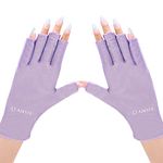 AIRSEE UV Gloves for Nail Lamp,Professional UPF50+ UV Protection Gloves for Manicures Nail Art,Fingerless Gloves That Shield Skin from The Sun and Nail Lamp