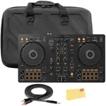 Pioneer DDJ-FLX4 2-Channel DJ Controller - Black Bundle with Case, TRS to RCA Breakout Cable, and Austin Bazaar Polishing Cloth