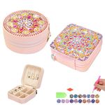 CharySim Diamond Art Jewelry Box Diamond Art Adults Kits with Diamond Art Accessories Tool-Diamond Art Pen/Gray/Tray Arts and Crafts for Kids Age 8-15 Gifts for 7 9 10 11 12year Old Girls (2PC)