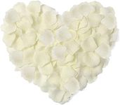 HONGCI 1000pcs Silk Ivory Rose Petals for Bedroom,Romantic Artificial Rose Petals,Fake Flower Petals Fake Rose Petals Confetti for Wedding,Bath,Bed,Party, Birthday,Valentine's Day Table Decorations