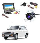 Combo 4.3 Dashboard TFT LCD Screen Rear View Monitor with 8 LED Night Vision Car Reverse Camera for Maruti 800