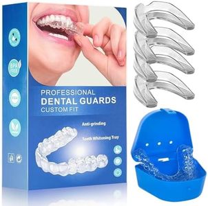 Mouth Guard for Clenching Teeth at Night, Night Guards for Teeth Grinding, Mouth Guard for Grinding Teeth at Night, Reusable Teeth Grinding Mouth Guard, Mouthguards for Grinding of Teeth (4 Piece Set)