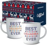 Gifffted Grandma and Grandpa Mugs, for Grandparents, Coffee Mugs for Best Grandparents, Grandma and Grandpa Gifts, Grandparents Day Gift, Presents for Grandparents 2 Set Gift Cups V3