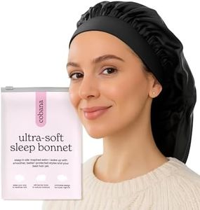 Cobana Satin Sleep Bonnet – Double-Lined Night Cap for Natural Hair, Braids, Curls & All Hair Types – Adjustable, Slip-Resistant Wrap – Protects Edges Overnight (Black)
