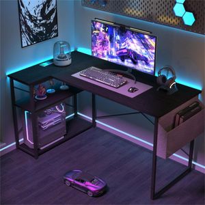 BEXEVUE L-Shaped Gaming Desk – Black Corner Computer Table