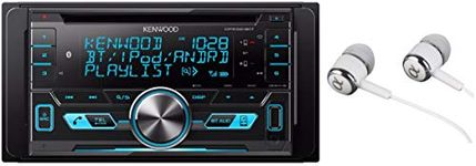 Kenwood DPX530BT / NUTEK Earbuds Double-DIN in-Dash CD /MP3 /USB Bluetooth AM/FM Car Stereo Receiver High Resolution Audio Compatibility Pandora/iHeart Radio/SiriusXM/iPhone and Android App Ready