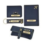 YOUR GIFT STUDIO Customized Leather 4 Pcs Gift Set for Men | Personalised Gift for Husband, Father, Brother and Friend | Customized Birthday Gift for Husband with Name Engrave