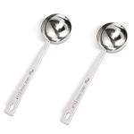 2 Pieces 2 Tablespoon Scoops with Long Handle, 30 ml Stainless Steel Coffee Measuring Spoon 30ml Measuring Tablespoon for Coffee Milk Fruit Powder