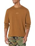 GAP Men's Relaxed Fit Long Sleeve Logo Tee T-Shirt, Bright Brown, Large