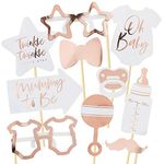 Party Propz Rose Gold Baby Shower Props- 10pcs Baby Shower Decoration Items | Maternity Props for Photoshoot | Baby Shower Accessories | Baby Shower Photoshoot Props | Mom to Be Props | Baby Shower