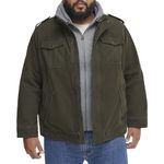 Levi's mens Washed Cotton Hooded Military Jacket, Olive/Polytwill Lined, X-Large US