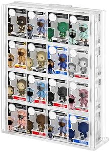 Acrylic Bitty Display Protector Case Compatible with Funko Bitty Pop, Clear Bitties Figure Collection Display Stand, 4 Tiered Mini Figurines Shelf for Bittys Collectible, Miniature Figures Storage Box