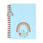 DOODLE Hard Bound Spiral Notebook Diary with Bookmark Dangler and Sticker Pages I B5 I Undated I 160 Ruled Pages I 80 GSM (Magical Rainbow)