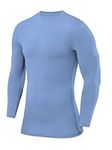 PowerLayer Compression Shirt for Men, Thermal Long Sleeve Tops Men Base Layers Men Running Cycling Gym Top Shirt - Ice Blue, S