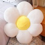 Morbuy Flower Shaped Plush Pillow Cushion Chair Seat Pad, Fluffy Soft Cute Flowers Cushion Floor Tatami Seating Pillow, Bedroom Sofa Reading Corner Decor (30cm/11.8inch,White)