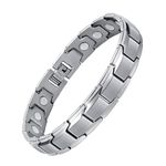 Jeracol Titanium Steel Magnetic Bracelets for Men,Magnetic Wristband with Ultra Strength Magnets Wristband,Length Adjustable Magnetic Brazaletes with Links Removal Tool & Gift Box