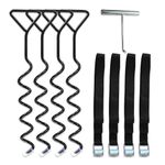 CAMPIOR Heavy Duty Galvanized Steel Trampoline Ground Anchors – Wind Stakes for Increased Stability and Security, Compatible with Most Trampoline Sizes and Shapes, Easy Installation with T-Hook