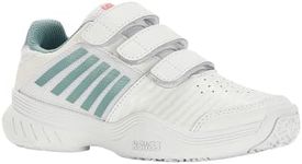 K-Swiss Girl's Court Express Strap Omni Tennis shoe, White Nile Blue Desert Flower, 13 UK Child